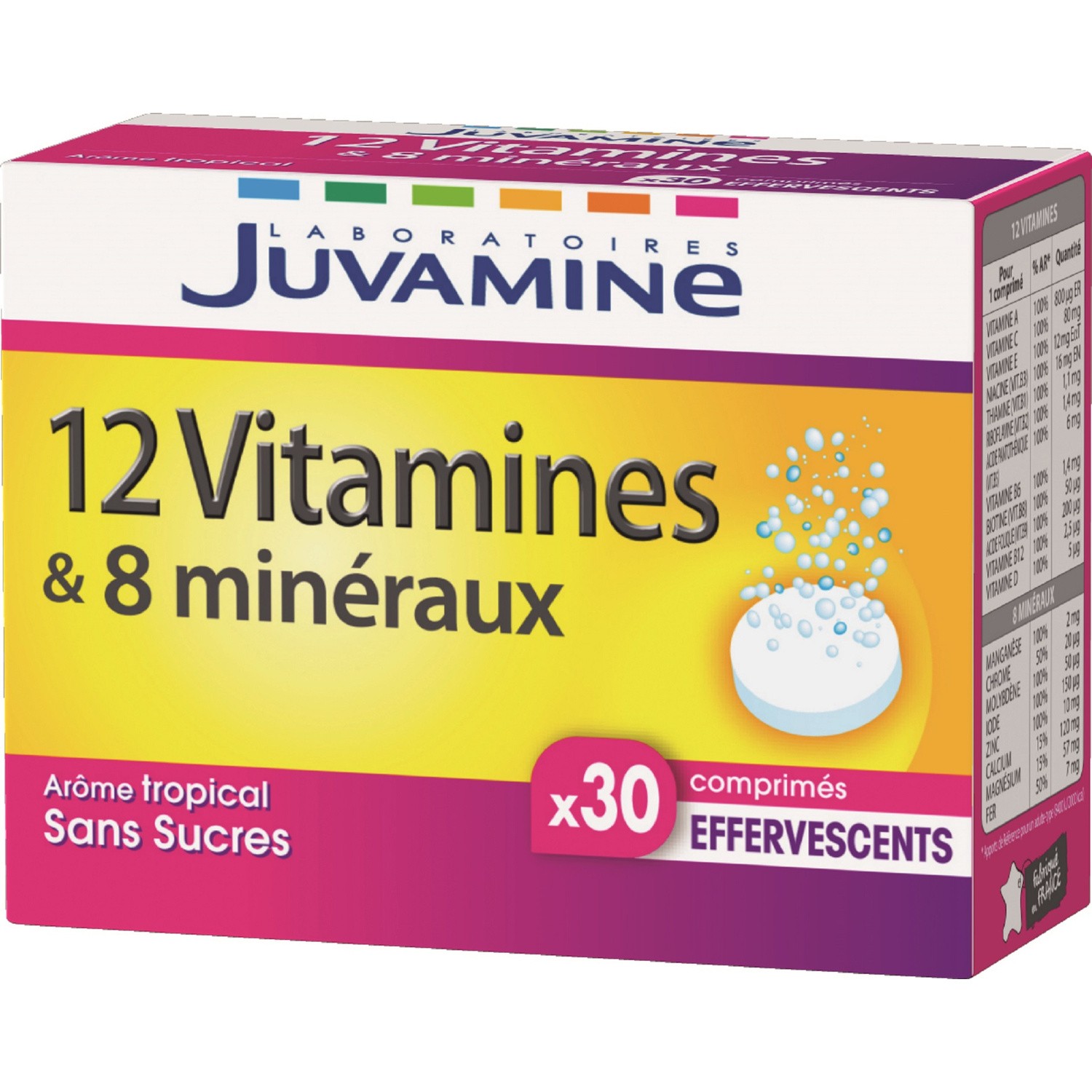 12 vitamines/8 minéraux